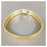 14K gold Italian bracelet: 17.7g, 7"L, 3/8"W