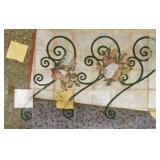 Lg mixed media artwork: floral motif-