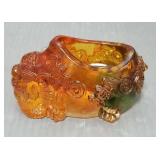 Gong Fang signed Pate-de-Verre art glass piece:
