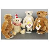 4 Steiff bears- 13 1/2"H tallest