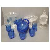 Gp antique, etc glass: Flint compote, Blenko