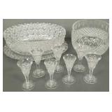 10 pcs cut crystal: 7 cordials- some signed Libby,