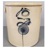 5-gallon salt glaze crock w/ blue target