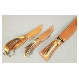 3 Case XX USA knives w/ stag handles- 9" longest