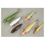 6 Lg vintage side hook lures- repainted-
