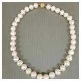 18"- 11 1/2mm hand knotted cultured pearl necklace