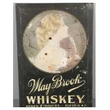 Antique whiskey tin litho advertising sign