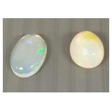 2 Ethiopian cabochon opals- 5.7 ct total