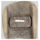 Volcanic stone metata w/ grinder- Native American-