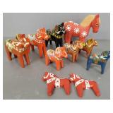 10 Dala, etc Swedish horses some w/ labels-