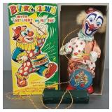 Vintage battery op Blinky the Clown in box-