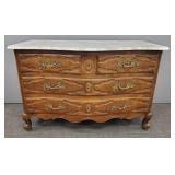 Carved French style serpentine dresser w/