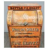 Antique store advertising coffee bin: Woolson
