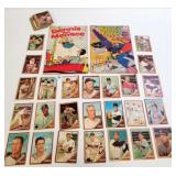Group of vintage baseball cards, 2 comics