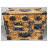 Vintage Asian exotic wood jewelry cabinet- 9"H