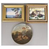 3 small oil paintings incl signed Seager, etc-