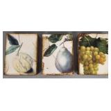 3 Sid Dickens wall tiles- pear, grapes, lemon-