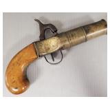 Antique large caliber flintlock pistol- 8 1/4"L