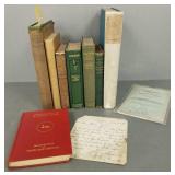 9 antique/ vintage angling books incl signed Frank