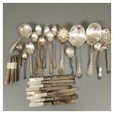 Gp antique, etc flatware incl MOP knives,