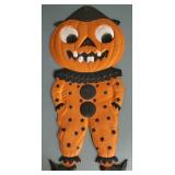 Vintage Germany die cut pumpkin head figure-