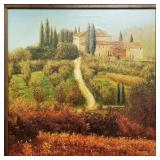 E. Sammy signed oil painting on canvas- tuscan