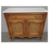 Weiman French style marble top server w/ caned