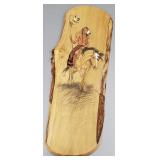 Myrtle wood slab Native American painting-