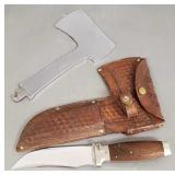 Case XX hatchett & knife w/ sheath 9"
