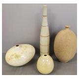 4 pcs asst art pottery- 16 1/2"H tallest