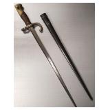 Antique French bayonet & scabbarrd dated 1879-