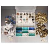 Gp of jewelry beads & findings incl seed beads,