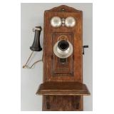 Hercules antique oak wall phone