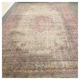 Antique signed Persian handmade oriental carpet