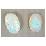 2 Ethiopian cabochon, etc opals- 5.8 ct total