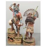 2 Gene Dawahoya signed Kachinas: carved wood