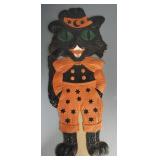 Vintage German die cut Halloween cat stand up