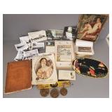 Gp incl 3 bronze medallions, some postcards &