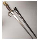 Antique French bayonet & scabbard dated 1878-