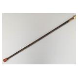 Antique walking stick w/ gold filled top engraved