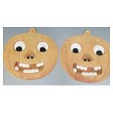 2 Germany vintage die cut pumpkins- 13 1/2" x 13"