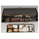 Vintage tackle box w/ vintage lures & reels, etc