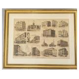 Framed antqiue viewsof St. Paul Minnesota graphic