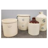 4 pcs stoneware incl Red Wing, etc (some as seen,