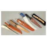 6 filet knives w/ sheaths