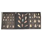 3 cases w/ Native American style stone points-
