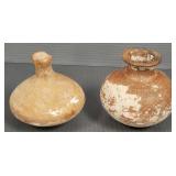 2 pre-Columbian type small pots w/ damages-