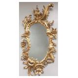 Rococo style gilt carved wood mirror 47"x 25"