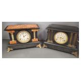 2 Seth Thomas ornate mantle clocks- 11"H 16"W