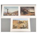 3 unframed Kouba signed & #